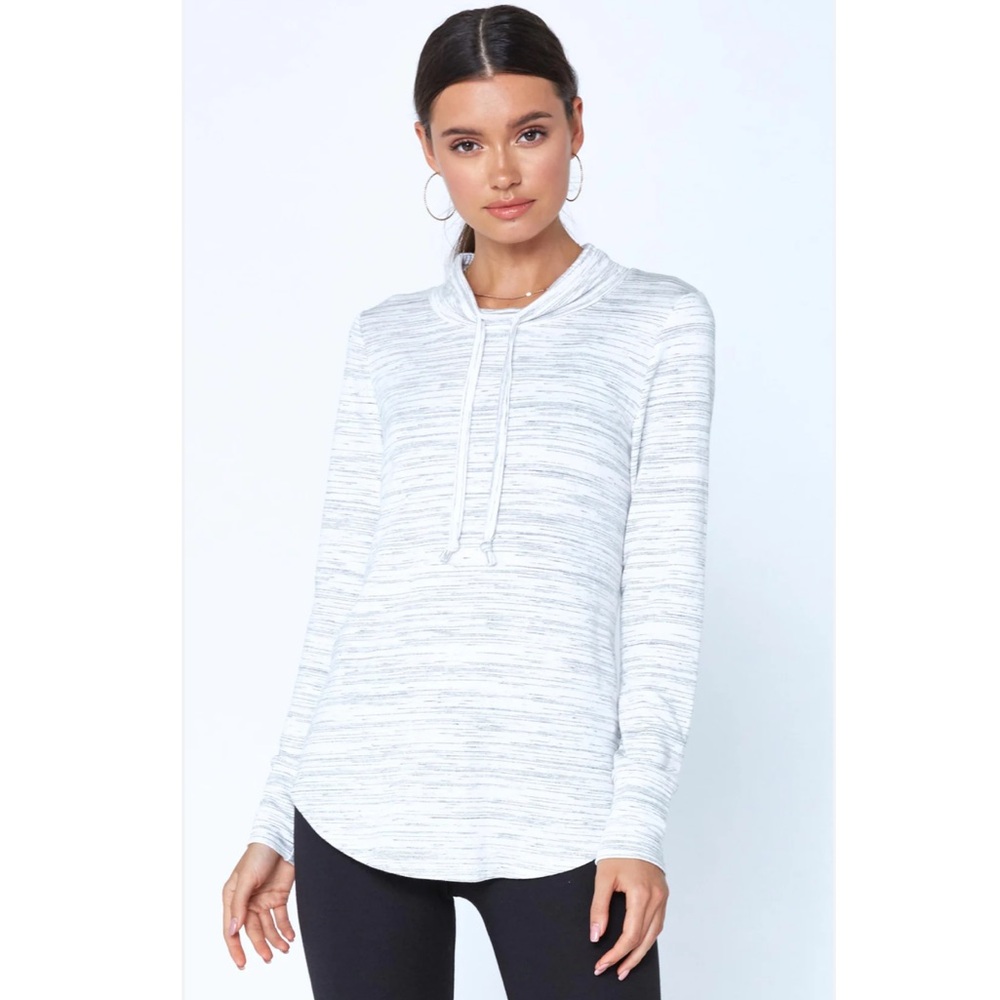 INK LOVE & PEACE Heathered Gray Long Sleeve Tunic Hoodie Sweater